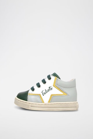 Baskets en cuir nappa - Blanc et vert