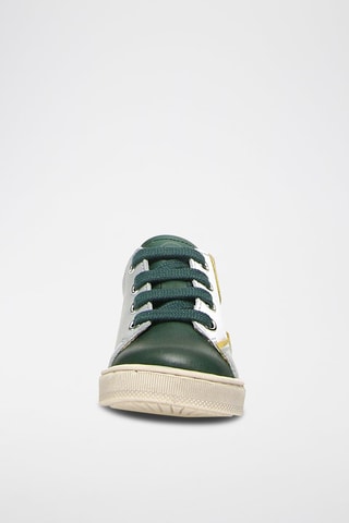 Baskets en cuir nappa - Blanc et vert