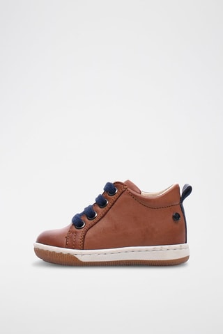 Baskets montantes en cuir nappa - Camel