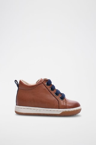 Baskets montantes en cuir nappa - Camel