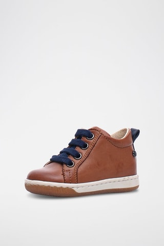Baskets montantes en cuir nappa - Camel