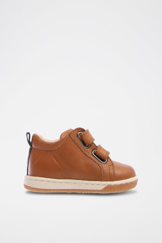 Baskets montantes en cuir nappa - Camel