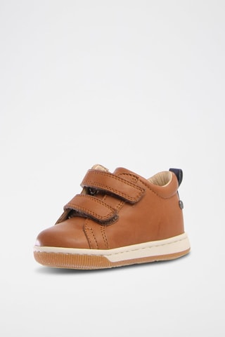 Baskets montantes en cuir nappa - Camel