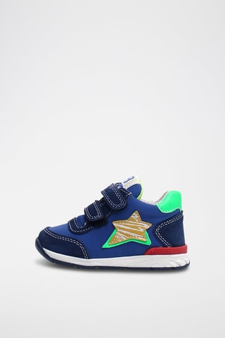 Baskets montantes en cuir nubuck - Bleu marine 