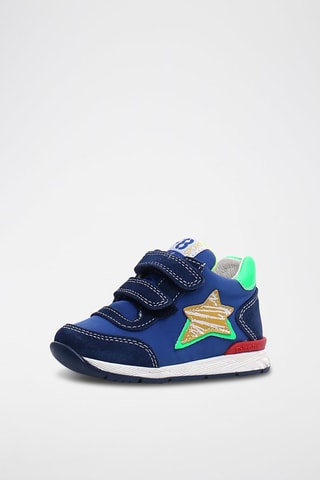 Baskets montantes en cuir nubuck - Bleu marine 