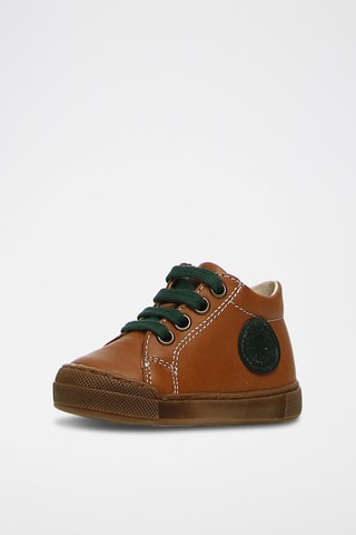 Baskets montantes en cuir nappa - Camel