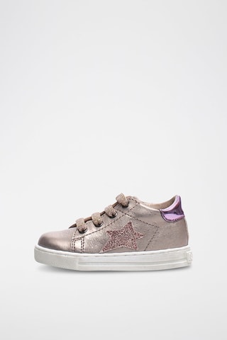 Baskets montantes en cuir - Doré rose