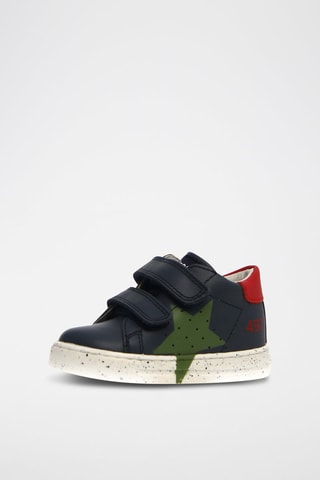 Baskets en cuir - Bleu et vert