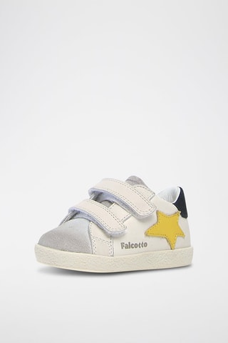 Baskets en cuir - Blanc et jaune