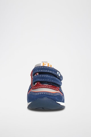 Baskets en cuir de veau - Gris et bleu