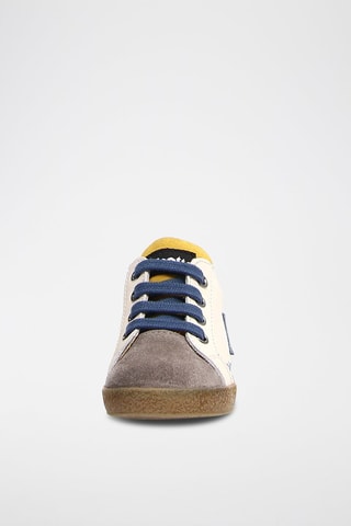 Baskets en cuir - Gris foncé et blanc