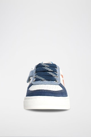 Baskets en cuir Hess - Blanc et bleu marine