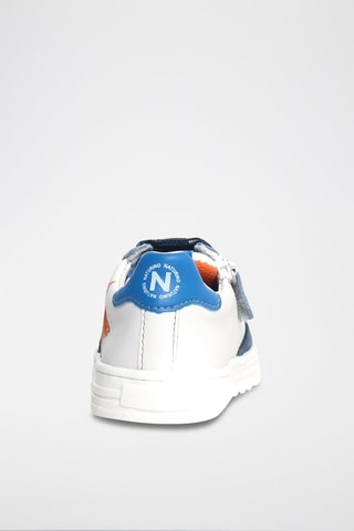Baskets en cuir Hess - Blanc et bleu marine