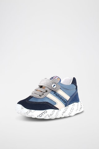 Baskets Amantea en cuir - Bleu marine et ciel