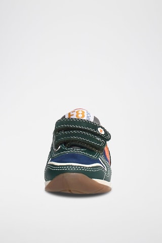 Baskets en cuir - Bleu marine et vert foncé