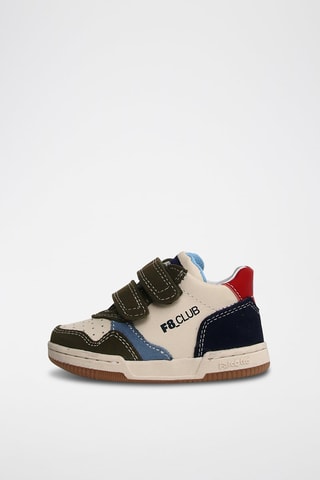 Baskets en cuir - Kaki et écru