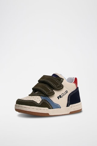 Baskets en cuir - Kaki et écru