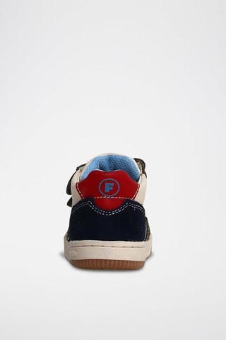 Baskets en cuir - Kaki et écru