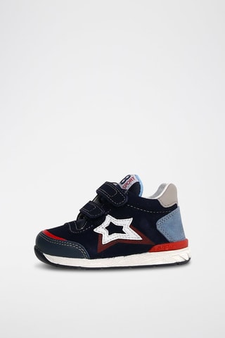 Baskets en cuir - Bleu et gris clair