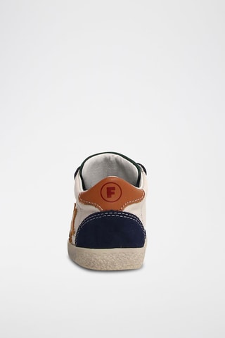 Baskets en cuir - Blanc et bleu marine