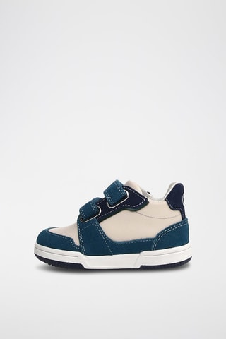 Baskets en cuir - Bleu et écru
