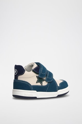 Baskets en cuir - Bleu et écru