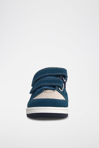 Baskets en cuir - Bleu et écru