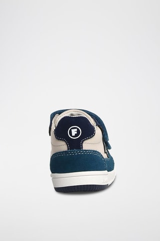 Baskets en cuir - Bleu et écru