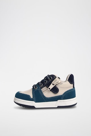 Baskets en cuir - Bleu et écru