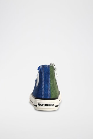 Baskets montantes - Bleu marine chiné et kaki chiné