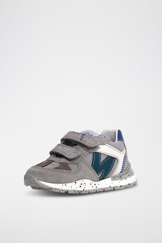 Baskets en cuir - Gris clair et anthracite