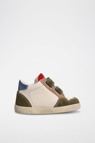 Baskets en cuir - Beige et kaki