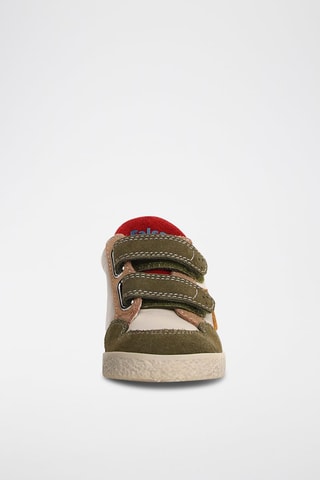 Baskets en cuir - Beige et kaki