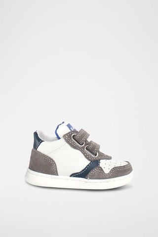 Baskets en cuir Klip - Blanc et gris foncé