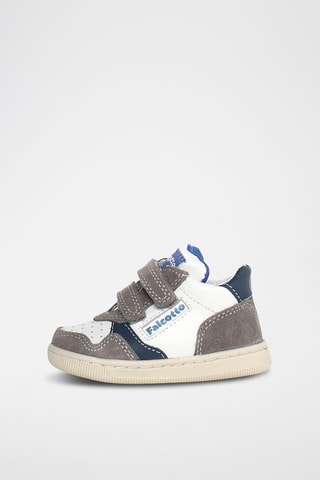 Baskets en cuir Klip - Blanc et gris foncé