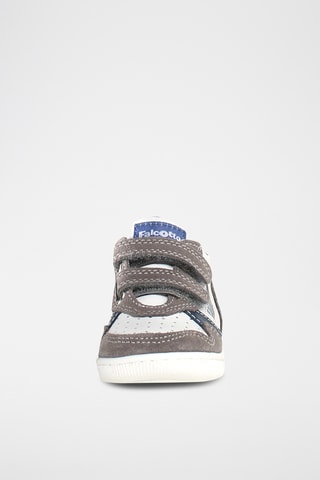 Baskets en cuir Klip - Blanc et gris foncé