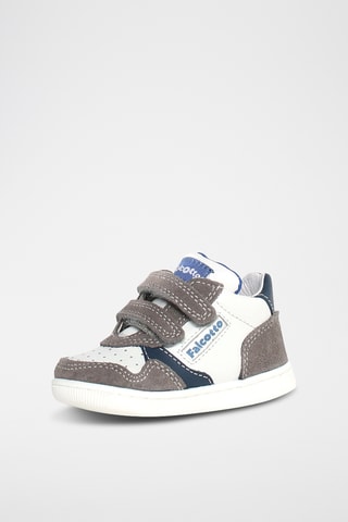 Baskets en cuir Klip - Blanc et gris foncé