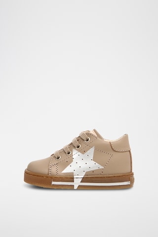 Baskets montantes en cuir de veau Venus - Taupe