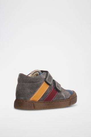 Baskets en cuir Gazer VL - Indigo et anthracite