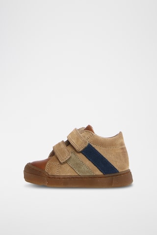 Baskets en cuir Gazer VL - Beige et indigo