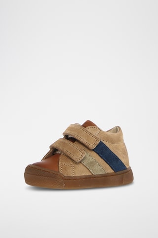 Baskets en cuir Gazer VL - Beige et indigo