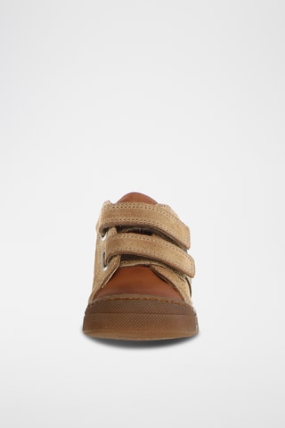 Baskets en cuir Gazer VL - Beige et indigo