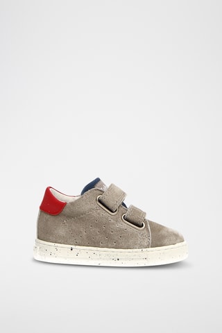 Baskets en cuir Salazar - Gris et rouge