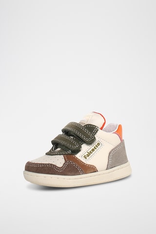 Baskets en cuir Klip - Blanc et kaki