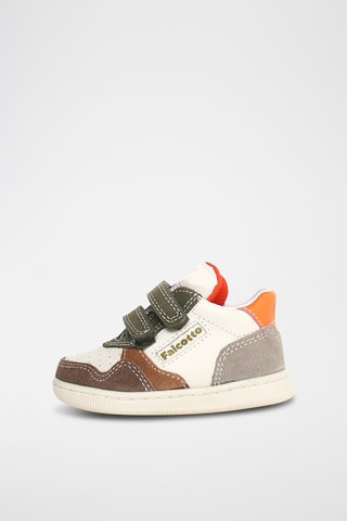 Baskets en cuir Klip - Blanc et kaki