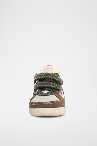 Baskets en cuir Klip - Blanc et kaki