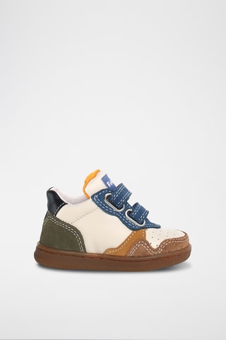 Baskets en cuir Klip - Marron et bleu cobalt