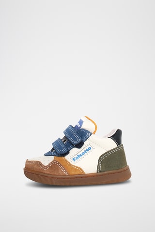 Baskets en cuir Klip - Marron et bleu cobalt