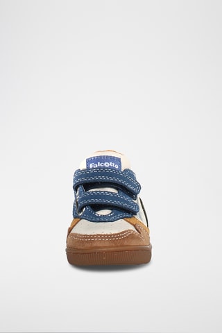 Baskets en cuir Klip - Marron et bleu cobalt
