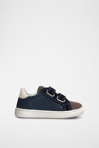 Baskets en cuir Pinn - Gris foncé et bleu marine